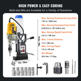 VEVOR Magnetic Drill, 1100W 1.57" Boring Diameter, 2697lbf/12000N Portable Electric Mag Drill Press with 7 Bits, 580 RPM Max Speed Drilling Machine for any Surface and Home Improvement VEVOR