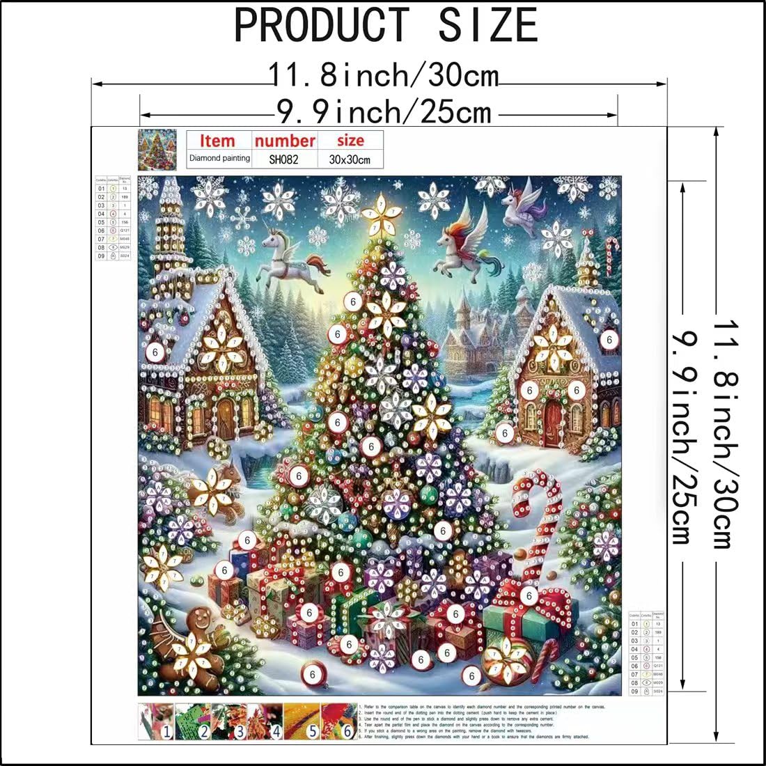 Christmas Diamond Art Kits for Adults Beginner,5D Special Shape Christmas Tree Diamond Painting Kits,DIY Crystal Drill Diamond Dots Paint by Gem Art Crafts for Home Decor 12 X 12Inch SHICERNHJ
