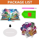 DIY Diamond Desktop Decoration Waterfall Magic Book, Crystal Diamond Art Painting Desktop Decorations Single Side, Diamond Decoration Suitable For Adult Beginners Home Office Decoration Crafts Gifts hospitian
