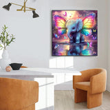 EIBEILI 5D Diamond Painting Kits for Adults, Animal Elephant Full Drill Diamond Art Kits for Beginner,DIY Butterfly Round Diamond Dots for Adults Gem Art Home Wall Decor 14x14 Inch EIBEILI