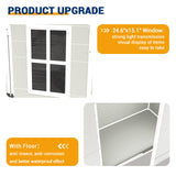 UDPATIO Outdoor Storage Shed 5x3 FT, Resin Garden Shed for Bike, Garbage Can, Tool, Plastic Outside Sheds & Outdoor Storage Storage Box with Lockable Door for Backyard, Patio, Lawn, Sandstone UDPATIO