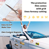 10 Pack Bumper Sticker Magnet, 4"x12" Flexible Magnetic Bumper Sticker with Self Adhesive, Cut-to-Size Bumper Sticker Magnetizer, Turn Any Decal Into a Magnet XIHEYOMI