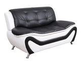 Beverly Fine Furniture 3 Piece Aldo Modern Sofa Set, Black/White Beverly Fine Furniture