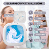 Portable Mini Washing Machine, 15L Portable Mini Washer Machine, Portable Washing Machine and Dryer for Travel, Apartment Collapsible Washing Machine, Portable Washer and Dryer Combo. (Grey) MALEGEBAZ