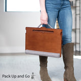 SideKiix Wooden Tilting Lap Desk for Writing, Drawing, Laptop Work, and More, Height Adjustable Compact Table with Slide-Out Mouse Pad, Internal Storage, Wrist Support, Dark Wood, SX-LAPD-1 Sidekiix