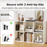 IFANNY 6 Cube Bookcase, Horizontal Bookshelf with 6 Open Cubes, Wood Bookshelves & Bookcases, Modern Display Shelf, Bookshelf for Bedroom, Living Room, Kids Rooms, Study (White, 6 Cubes) IFANNY