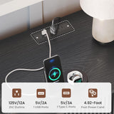 Fluted Nightstands Set of 2 with Charging Station, Black Night Stand with 3 Drawers Dresser, Bedside Table Curved Anti-Collision Design, Modern End Table for Bedroom AOGLLATI