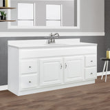 Design House Concord 60 Inch Bathroom Vanity, Ready to Assemble, Solid Wood, White, 587030 Design House