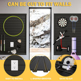 RORA Slat Wall Paneling Garage Slat Wall Storage Systems 4x8 ft Slatwall Black Heavy Duty Satwall for Tool Organization ,Pvc SlatWall Panels,Fits for Storage and Display RORA