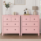 FansaFurn 3 Drawer Dresser with Soft-Close Drawers, Wood Nightstand Cabinet with 3 Spacious Drawers, Chest of Drawers, Modern Wood Dresser, Ideal for Bedroom, Living Room, Entryway, Hallway, Pink FansaFurn