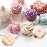 EuTengHao Silicone Candle Molds Set for Candle Making with Candle Wicks, 3D Silicone Mold for Soy Wax, Soap, Cake, Dessert DIY Scented Candle Craft Making EuTengHao