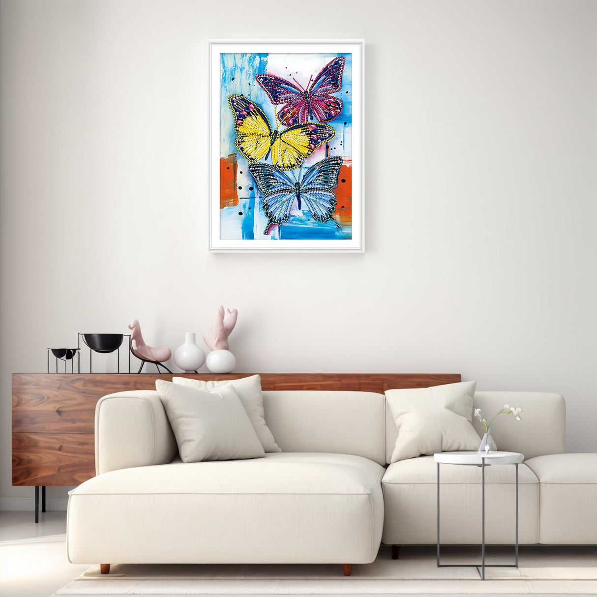 Sunovate Butterfly Diamond Art Kits for Adults Beginners, Relaxing DIY Gem Art and Crafts for Adults Home Wall Decor Gift, 5D Special Shaped Partial Drill Glow in The Dark Diamond Painting Sunovate