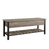 Walker Edison Julian Rustic Farmhouse Lift Top Entry Bench with Bottom Rack, 48 Inch, Grey Walker Edison