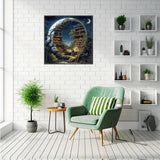 DAZZLEDOTS Diamond Art Kits for Adults, Book Forest Diamond Painting 5D Magic Moon Library Diamond Art Kits for Beginners DIY Full Drill Paint by Diamonds Dot Gem Art for Home Wall Decor 13.8x13.8inch DAZZLEDOTS