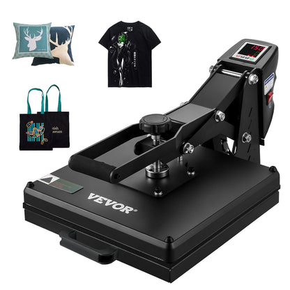 VEVOR Heat Press 15 x 15 - Heat Press Machine for T-Shirts, Fast Heating, High Pressure for Digital Industrial-Quality Sublimation Printer for Heat Transfer Vinyl, 15" x 15", Black - WoodArtSupply