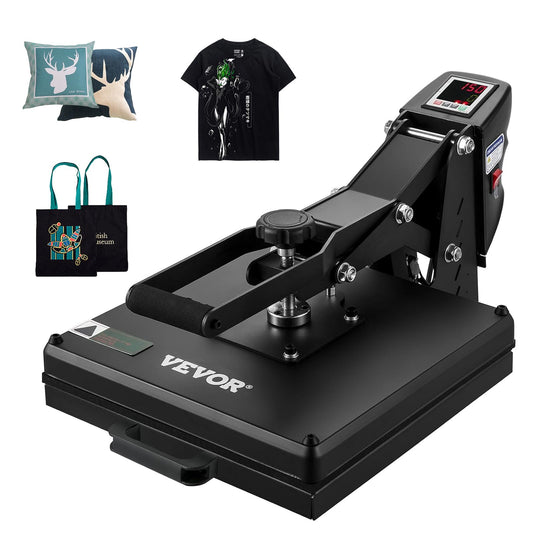 VEVOR Heat Press 15 x 15 - Heat Press Machine for T-Shirts, Fast Heating, High Pressure for Digital Industrial-Quality Sublimation Printer for Heat Transfer Vinyl, 15" x 15", Black