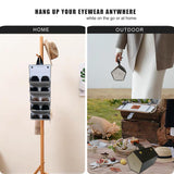 Longjet Sunglasses Organizer 5 Slots Travel Glasses Case Multiple Pairs Eyeglasses Storage Box Hanging Eyewear Holder (Black + Grey) LONGJET CRAFTING THE CORE LJ