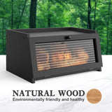 LOHASOK Bread Box for Kitchen Countertop Large Bread Box Farmhouse Bread Container Bread Storage with Window Bread Holder Black LOHASOK