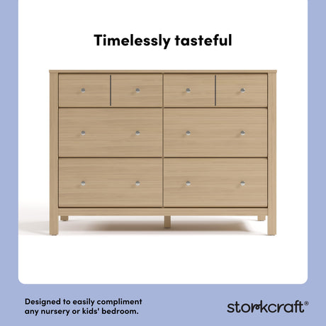 Storkcraft Horizon 6 Drawer Dresser (Driftwood) – GREENGUARD Gold Certified Dresser for Nursery & Kids’ Room, Modern Storage with Interlocking Drawer System Storkcraft