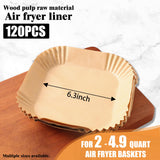Disposable Paper Liners, 120 Pcs Square Airfryer Parchment Cooking Non-Stick Liner Accessories, Microwave Oven, Frying Pan, Oil-proof Air Fryers Filters Sheet for 2 3 4 4.5 Qt Baking Basket PADIMAT