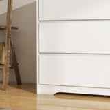 Panana Modern 6 Drawer Double Dresser, Wood Wide 6 Chest of Drawers with Deep Drawers Floor Storage Lateral Drawer Cabinet Organizer for Living Room Bedroom Home Office (White) Panana