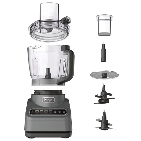 Ninja Food Processor, Professional Plus, 1000 Peak Watts, 4 Functions for Chopping, Slicing, Purees & Dough with 9-Cup Processor Bowl, 3 Blades, Food Chute & Pusher, Silver, BN601 Ninja