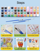 PeakLuv 6 Pack Flip-Flop Paint by Numbers Kits for Adults Beginners, Summer Vibes Themed Paint by Number on Canvas Without Frame, DIY Acrylic Oil Painting Kit, Creative Home Decor, 8x11 Inch PeakLuv