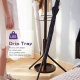 Wieghda Coat Rack Freestanding,Entryway Hanger Stand,Umbrella Holder,Hall Tree With 12 Hooks, Floor Standing Metal Tree Stand,brown Wieghda