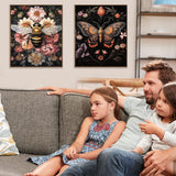 4 Pack Insect Paint by Numbers Kit for Adults Beginner with Frame,Dragonfly Moth Bee Butterfly Paint by Number with Wooden Easel DIY Landscape Adult Paint by Number Kits for Home Decor 9x12inch Kaixine