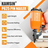 P625 23 Gauge Pneumatic Micro Pin Nailer 3/8-Inch to 1-Inch Length Air Power Headless Pinner Kit with 10,000 Pins Pin Nail Gun Pins Gun Brad Nailer Gun Finish Nailer Gun KAMSIN