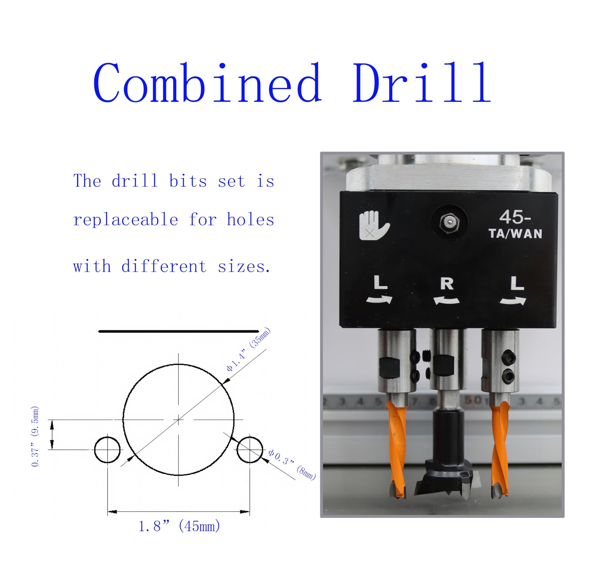 Tianiuseen Pneumatic Hinge Boring Drilling Machine Hinge Machine Single Head Woodworking 110V - WoodArtSupply