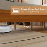 Solid Wood Platform Bed Frame with Headboard and Storage - Durable, Easy Assembly, No Box Spring Needed Capacmkseh