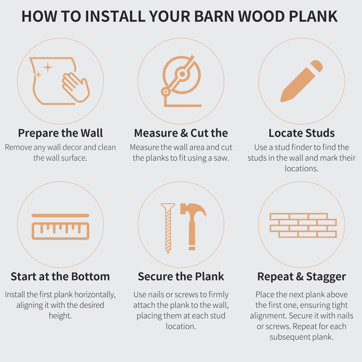 Brosisincorp Nail Up Real Barn Wood Planks, Thicken Rustic Reclaimed Wood Panel for Accent Walls, 11 Sq.Ft, 6 Pack, 48" L X 5.5" W X 0.3" Th - Charcoal Gray Brosisincorp