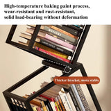 TDDFLO Geometric Bookshelf, 5-Tier Metal Unique Bookcase Modern Bookcase, Corner Bookshelf for CDs/Books/Home Decor -Black TDDFLO