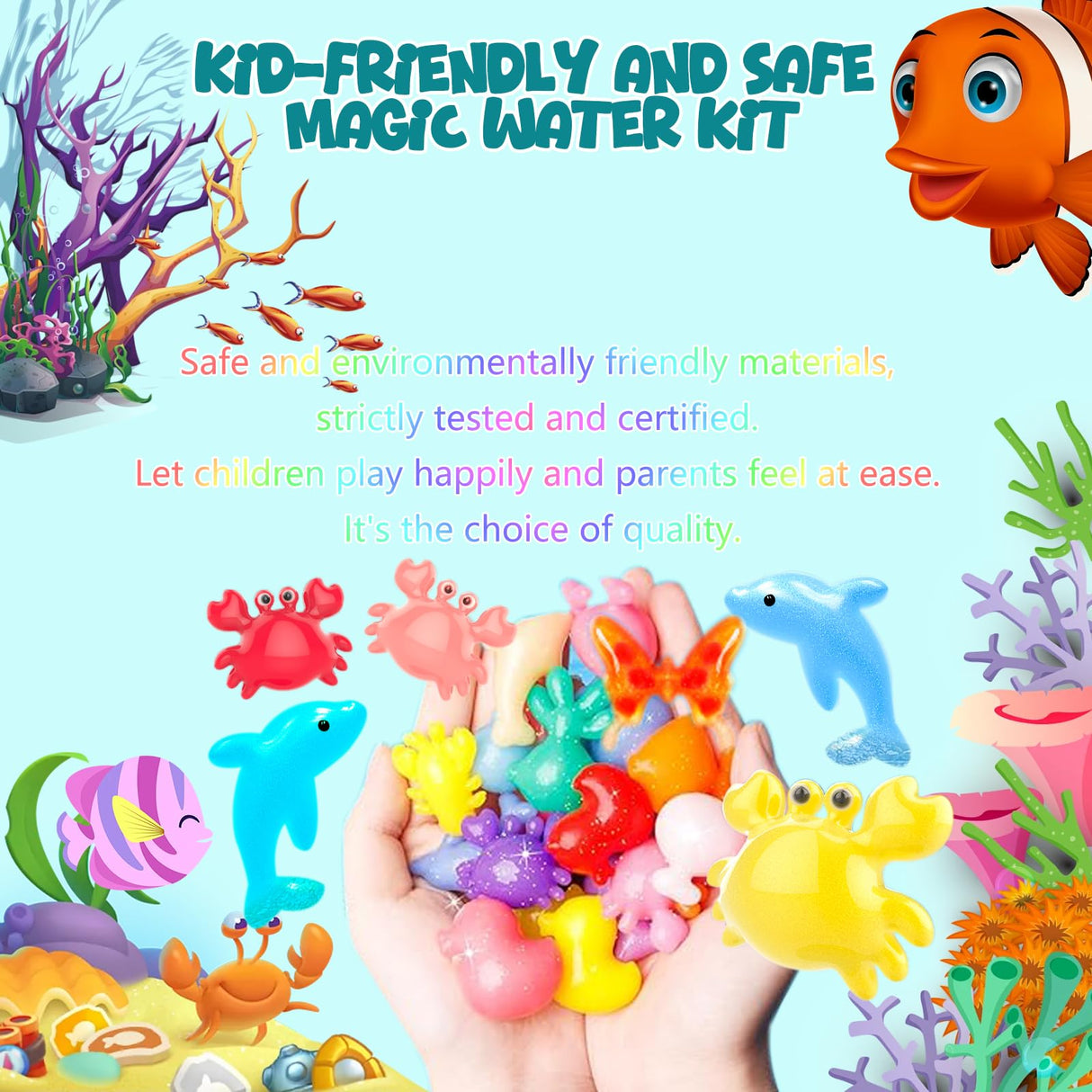 Pintada Magic Water Gel Kit for Kids – Create Squishy Water Pets with 24 Colorful Gels & 18 Molds! DIY Science Toys, Sensory Play, Glow in The Dark Crafts for Girls Boys Ages 6-12 Pintada
