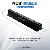 Storlutions Overhead Garage Storage Rack - For 16"-24" Stud Spacing Garage Racks -1.8mm Alloy Steel Garage Overhead Storage Racks - Garage Hanging Storage Rack Expandable to 5 Rows for Storage Bins Storlutions