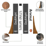 TILISMA Bookends, Walnut Wood with Metal Base - 2 Handmade Book Holders for Heavy Books - Decorative Accessories for Bookshelf Organization and Display TILISMA