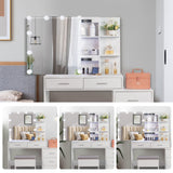 Karl home Lighted Vanity Desk with Sliding Mirror White Makeup Table with 5 Drawers, Storage Shelves, Cushioned Stool, LED Dressing Table Set for Women Karl home