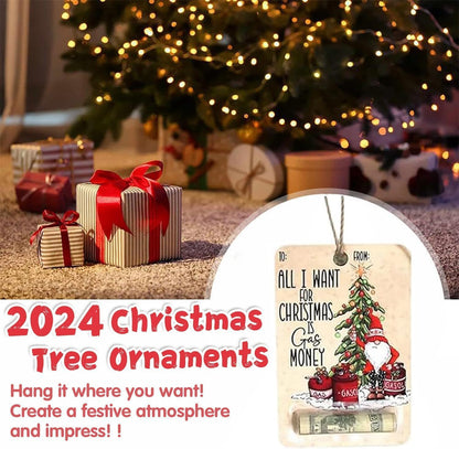 Christmas Money Holders Gift,2024 Christmas Money Holders for Cash,Happy Santa Christmas Money Dispenser, Funny Wooden Christmas Wallet,Various Christmas Party Cash Holder Wallet (7PCS)