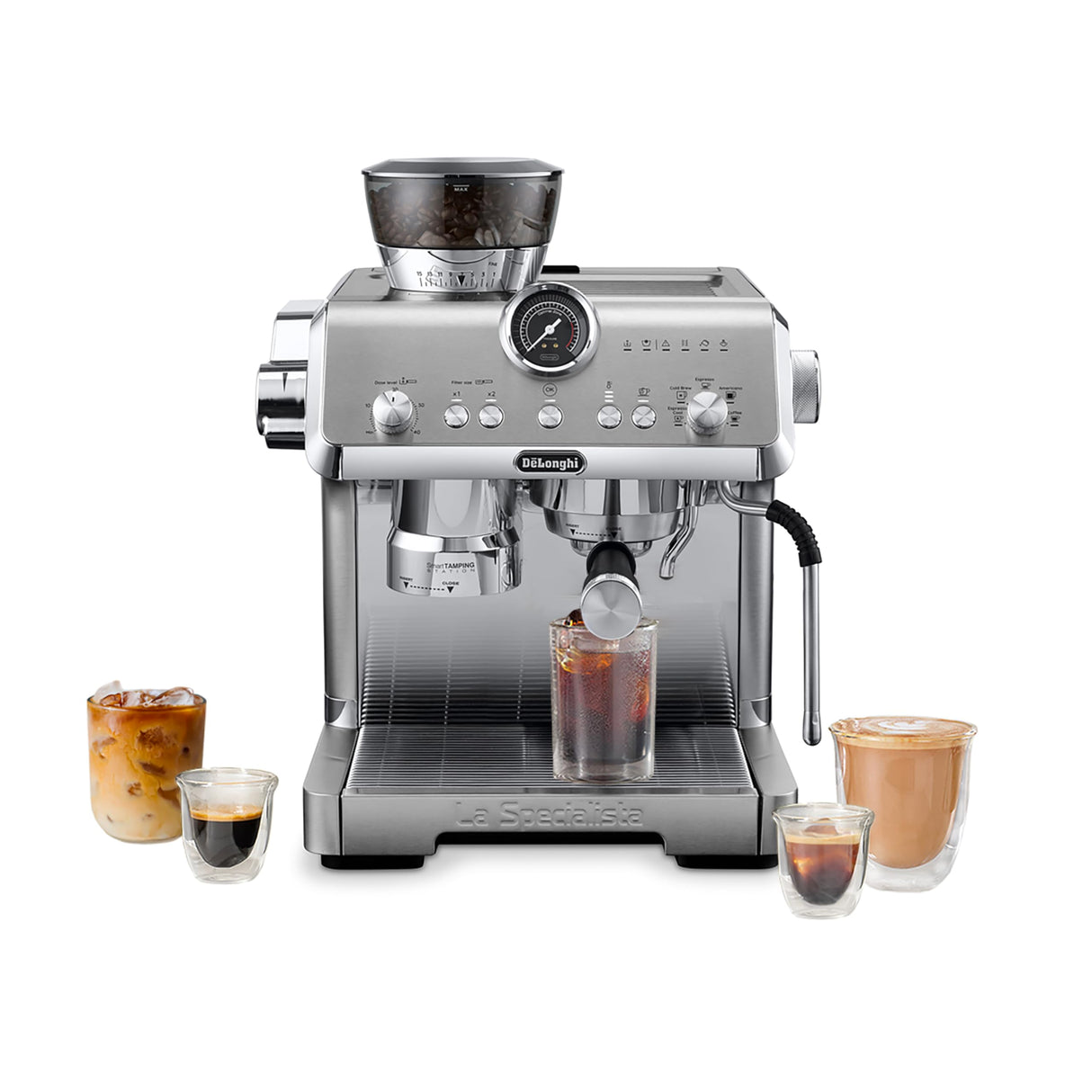 De'Longhi La Specialista Opera Espresso Machine with Cold Brew, Commercial-style Steam Wand for Latte, Cappuccino, Built-in Grinder, EC9555M De'Longhi