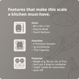 Greater Goods Digital Kitchen Scale - Cooking, Baking, Meal and Food Prep Scale, Weighs in Grams, Pounds and Ounces, Gray Greater Goods