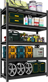 Notmise 5-Tier Garage Shelving, Heavy Duty Adjustable Metal Storage Shelves Unit, Steel Shelf, 2000 lbs Capacity, Industrial Shelves for Heavy Tools and Equipment (71" H x 36" W x 14" D) Notmise