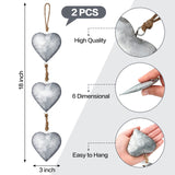 Moxweyeni 2 Pieces Metal Heart Wall Decor Galvanized Heart Hanging Sign Valentine Rustic Wall Hanging Art Crafts for Home Indoor Outdoor(Silver) Moxweyeni