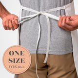 White Classic White Aprons for Adults - Commercial Chef Apron, Kitchen Aprons for Men and Women without Pockets, Sublimation Aprons, Plain Bib Artist Aprons Set - 2 Pack White Classic