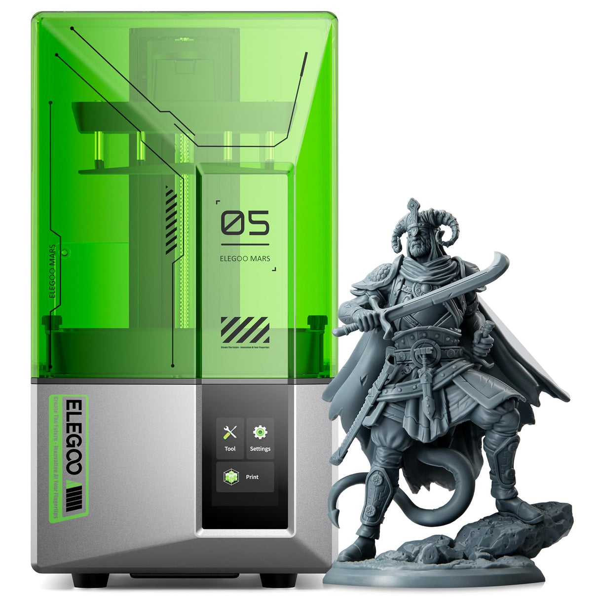 ELEGOO Mars 5 Resin 3D Printer with 4K Mono LCD,Automatic Leveling, Desktop 3D Printer with Printing Size of 5.65 * 3.53 * 5.91 inches ELEGOO