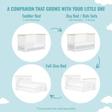 Dream On Me Orion 5-in-1 Convertible Crib with Removable Changing Tray in Vintage White Oak, JPMA & Greenguard Gold Certified, Made of Sustainable New Zealand Pinewood Dream On Me