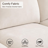 WARM HARBOR Oversized Modular Sectional Fabric Sofa Set, Large L Shaped Mordern Sofa Couch Reversible Chaise Modular Sectional Couches, 96 inch Width,3 Seat Modular Sofas, Beige,Linen WARM HARBOR