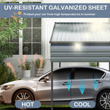 COEWSKE Metal Carport 12x20 FT Heavy Duty, Outdoor Steel Large Rv Car Ports Canopy with Galvanized Steel Roof and Frame, Car Shelter Protect from Sun and Heavy Snow for Pickup, Boat, Car and Tractors COEWSKE