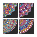 4 Pcs Diamond Art Bookmarks Kits Leather Corner DIY Diamond Art Bookmark for Book Lovers Reading Lovers Adults Women Triangle Making Diamond Bookmark Mandala Flower Crafts Supplies Birthday Gifts TKYPZY