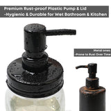 Onsogi Regular Mouth Plastic Mason Jar Soap Dispenser Pumps and Lids- Rust-Proof Mason Jar Accessories Rustic Farmhouse Kitchen Counter Top Bathroom Decor and Organization - 4 Pack onsogi